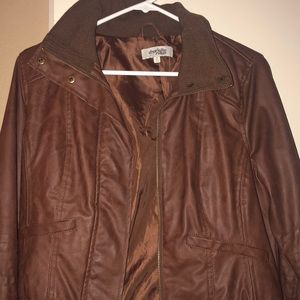 Brown leather jacket